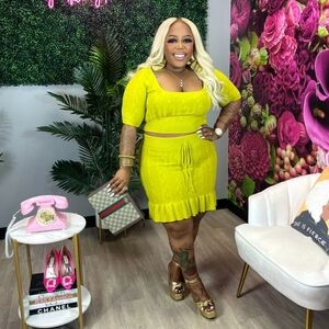 2Pc Crop Knit Skirt Set BNWT